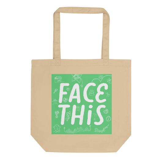 Face This Logo Tote Bag - Green