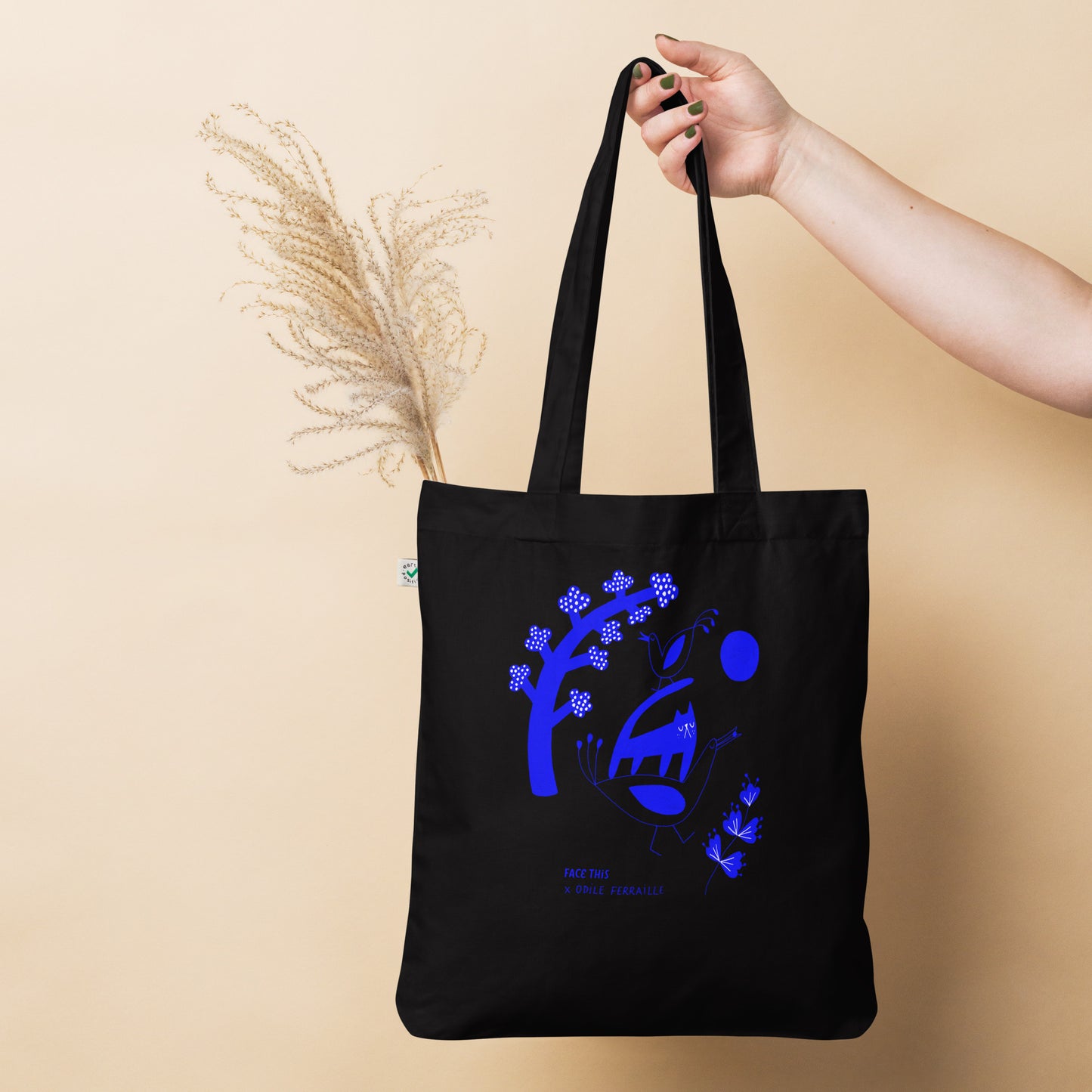 Odile Ferraille x Face This organic fashion tote bag