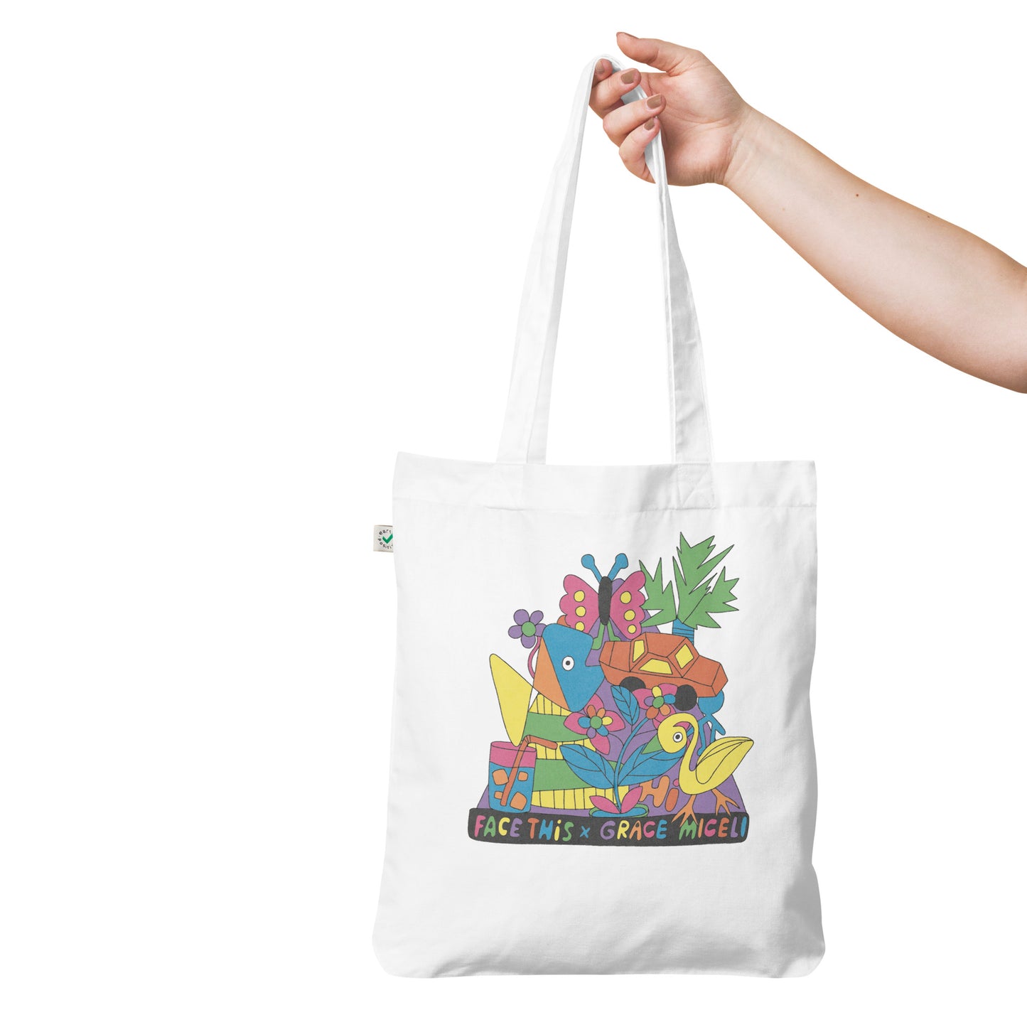 Grace Miceli x Face This organic tote bag