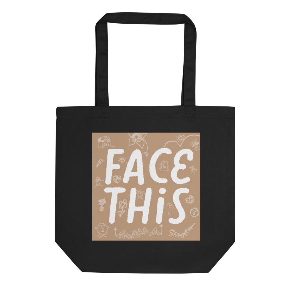 Face This Logo Tote Bag - Brown