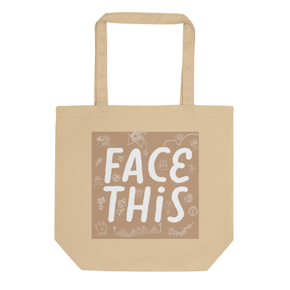 Face This Logo Tote Bag - Brown