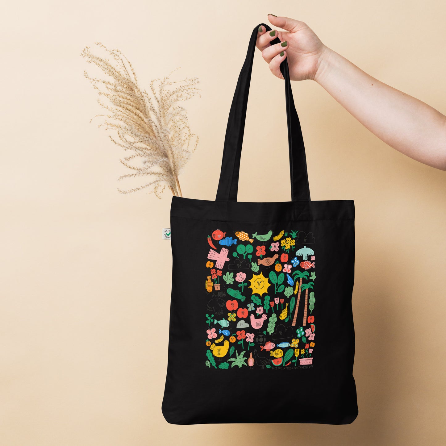 Tess Smith-Roberts x Face This Organic fashion tote bag