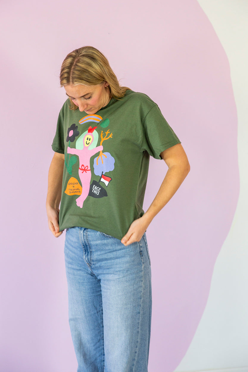 Tropical Scandinavia x Chacha (8) Face This T-shirt